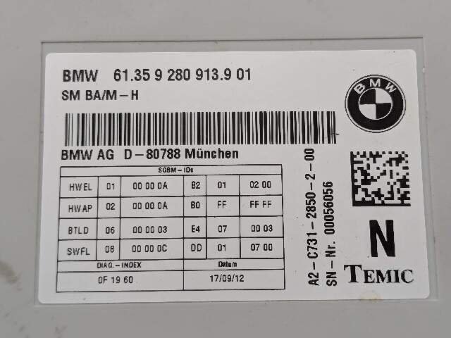 2011 - 2016 BMW 335i F30 Unknown 9280913 N55B30M0