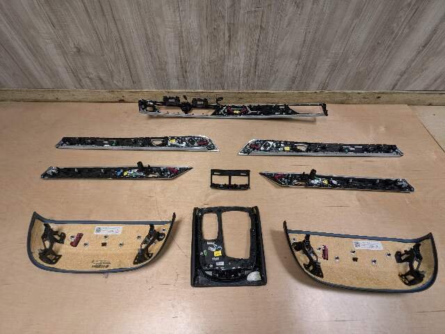 16-19 OEM BMW G12 750 Left Right Center Dash Interior Door Seat Panel Trim SET
