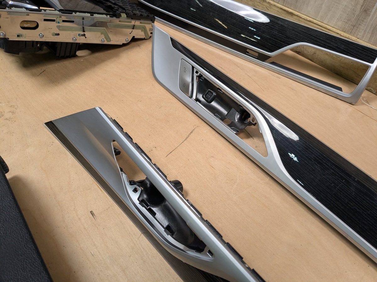 20-22 OEM BMW G12 750 Dash Doors Air Vent Wood Metal Effect Interior Trim SET