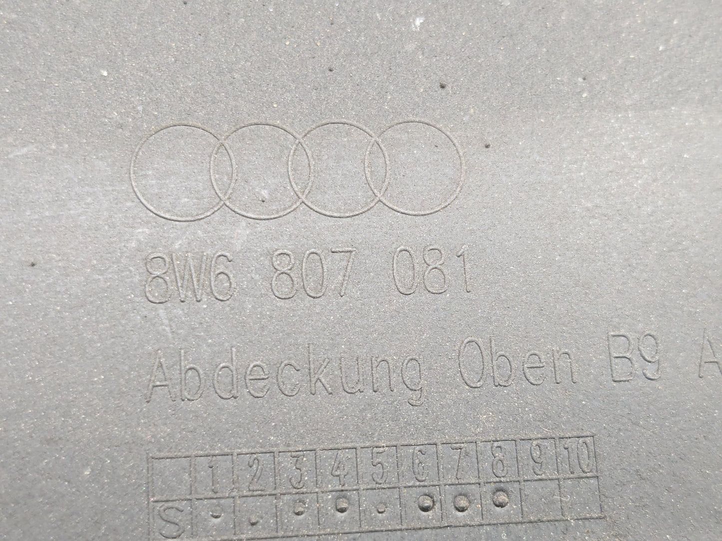 2018-2024 Audi S5 B9 Radiator Support Upper Cover Panel 8w6807081