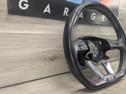 18-20 OEM AUDI Q5 SQ5 SPORT Leather Steering Wheel w/ Switches & Shifters