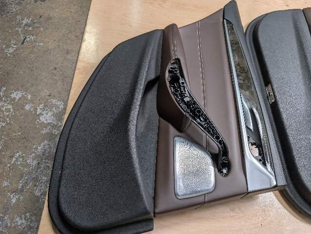 17-20 OEM BMW G30  Front Rear Interior Trim Door Panels SET Leather Brown
