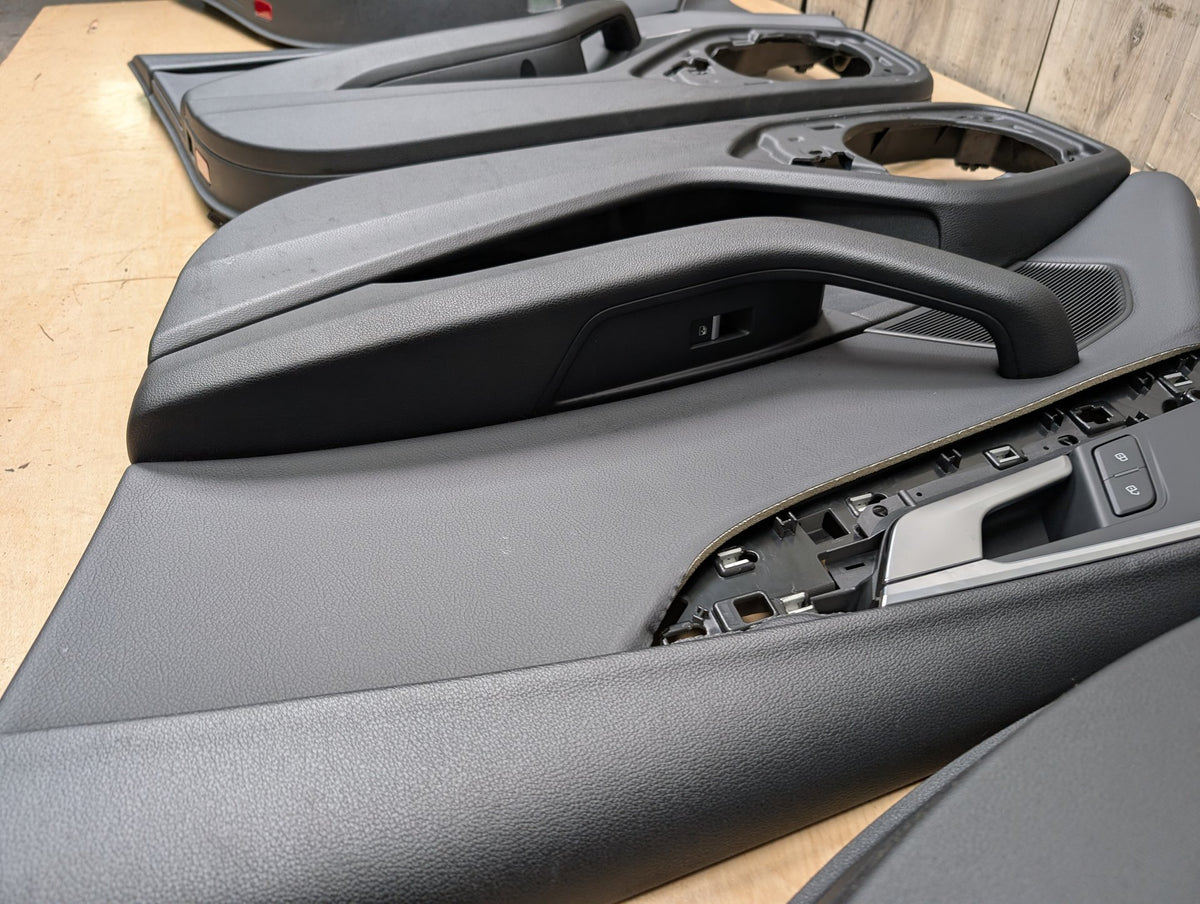 *17-19 OEM AUDI B9 A4 Front Rear Interior Door Panels Black SET Ambient Lighting