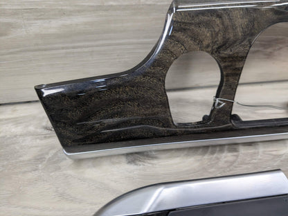 13-15 OEM BMW F02 750 Center Console Dash Door Trims Wood SET