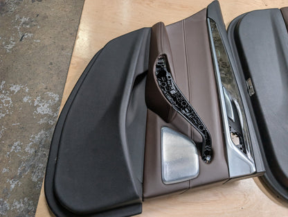 17-20 OEM BMW G30 Front Rear Interior Trim Door Panels SET Leather Brown