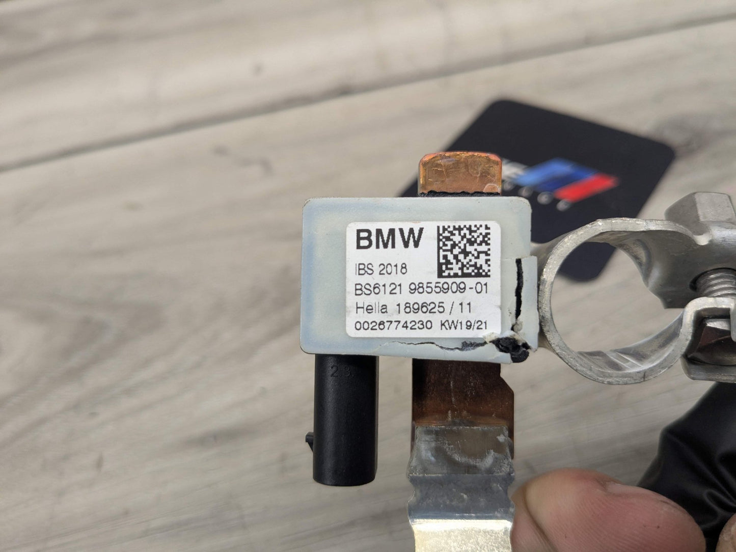 2022 BMW M340i G20 Battery Negative IBS Wire Cable 9855909 OEM BMW G05 G06 G07 G20 G22 G23 G26 G42 Negative Cable Terminal IBS Sensor Black
