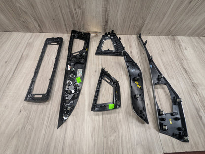 14-17 OEM BMW F22 228 M235 Central Console Dash Doors Aluminum Interior Trim SET