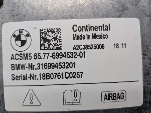 2018 - 2024 BMW X3 G01 SRS Airbag Air Bag Module 6994532 B58B30M0