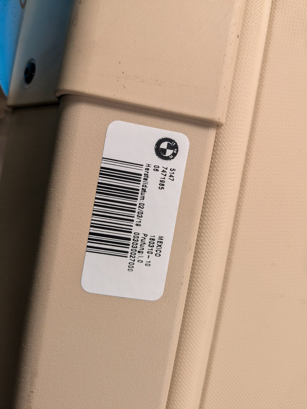 18-23 OEM BMW G01 X3 Rear Trunk Cargo Luggage Sliding Shade Roller Cover Beige