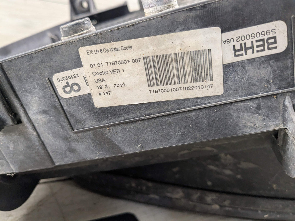 07-14 OEM BMW E70 X5 Left Secondary Auxiliary Cooling Radiator Engine M57 N62