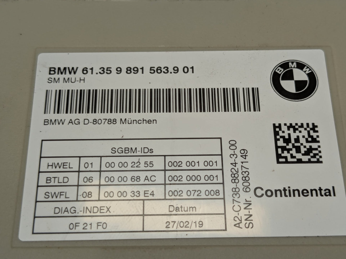 OEM BMW F95 F97 G01 G05 G12 G20 G22 G26 G30 X3 X5 Front Left Right Seat Module