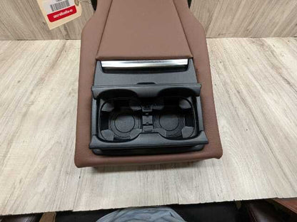 *15-18 OEM BMW F86 X6M REAR Seat Center Armrest Headrest Cup Holder ARAGONBRAUN