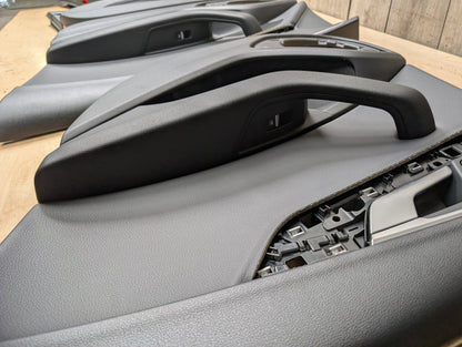 *17-19 OEM AUDI B9 A4 Front Rear Interior Door Panels Black SET Ambient Lighting