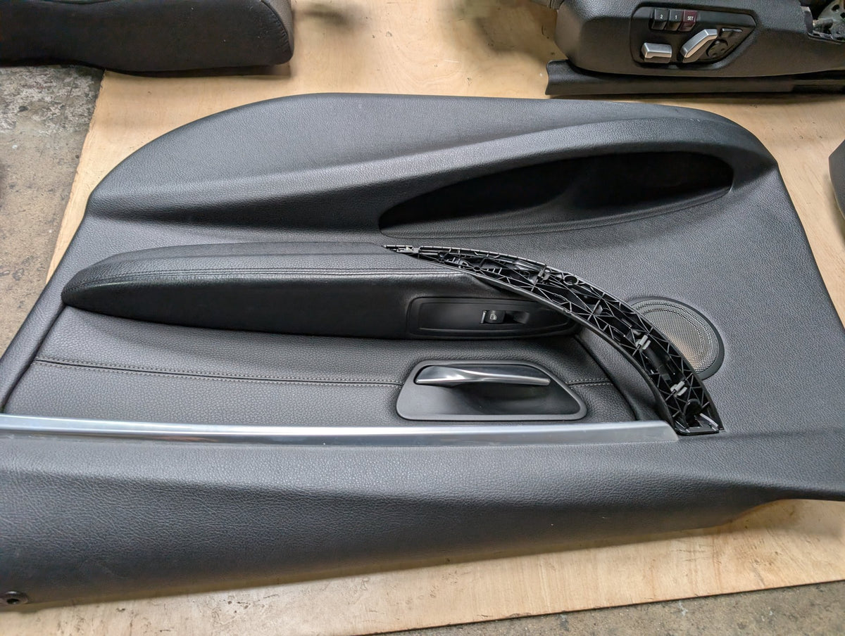 OEM BMW F30 Front Rear Interior SPORT Seats Door Panel SET Black Heated