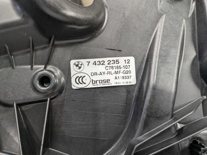 2019 BMW 330i G20 Rear Left Driver Door Window Glass Regulator Motor 7432235 OEM BMW G20 G80 330 M340 M3 REAR Left Driver Door Window Regulator Motor