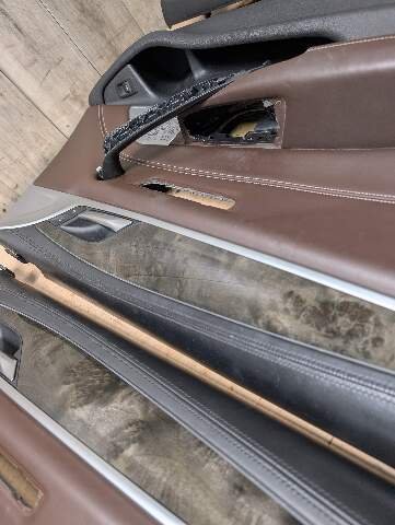 17-20 OEM BMW G30  Front Rear Interior Trim Door Panels SET Leather Brown