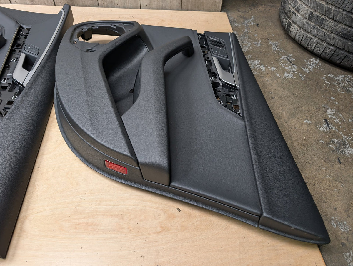 *17-19 OEM AUDI B9 A4 Front Rear Interior Door Panels Black SET Ambient Lighting