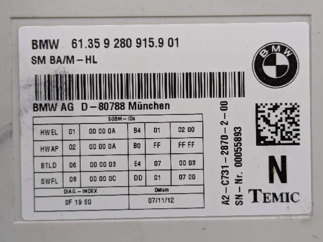 OEM BMW F06 F10 F23 F25 F30 F36 Front Left Right Power Heated Memory Seat Module