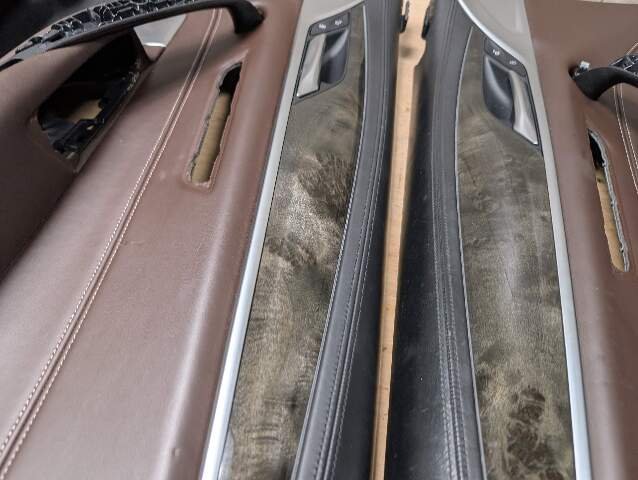 17-20 OEM BMW G30  Front Rear Interior Trim Door Panels SET Leather Brown