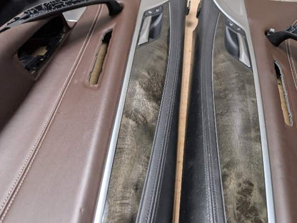 17-20 OEM BMW G30  Front Rear Interior Trim Door Panels SET Leather Brown