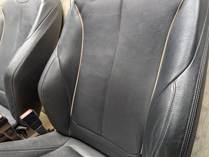 OEM BMW F30 Front Rear Interior SPORT Seats Door Panel SET Black Heated