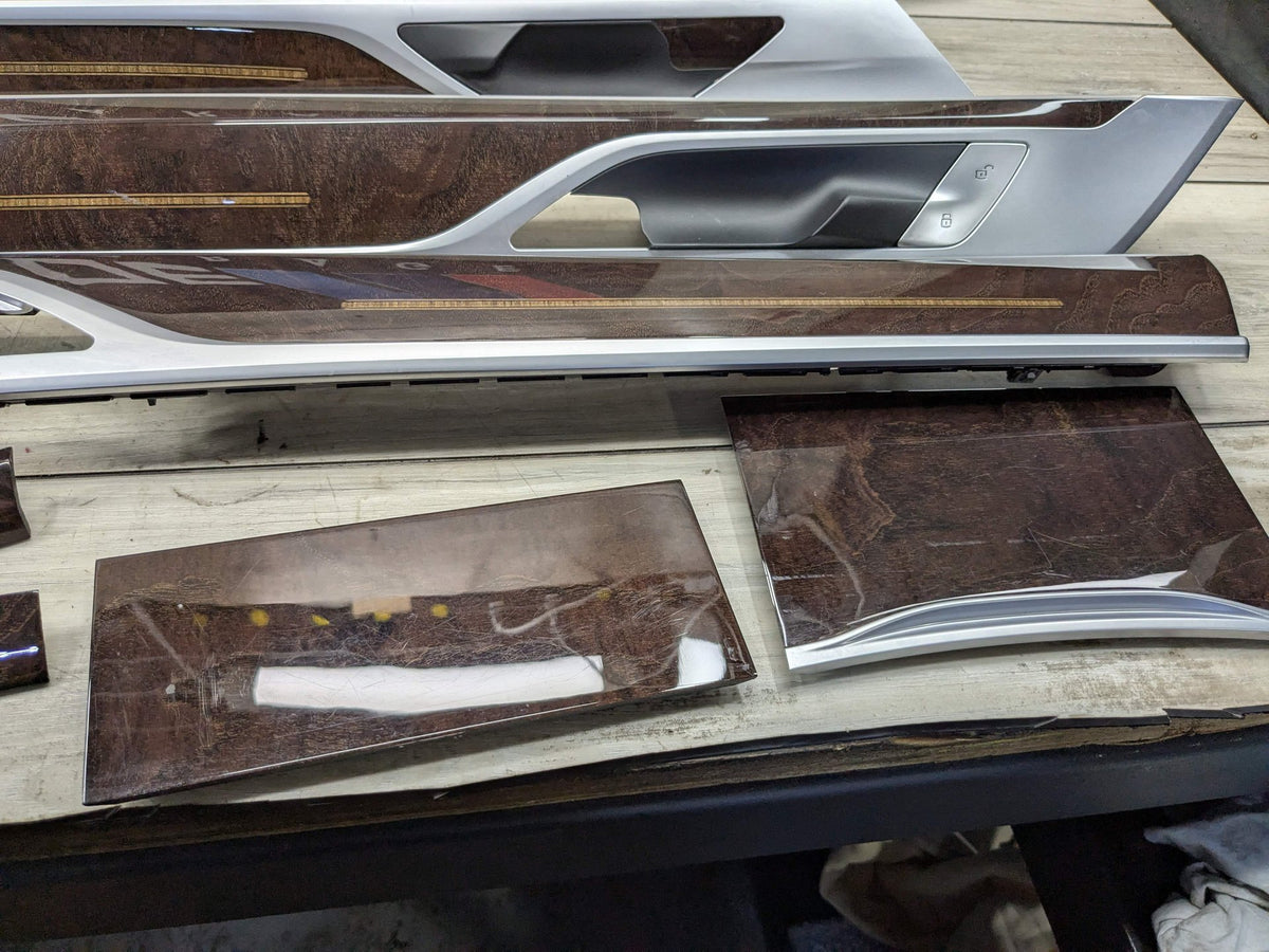 16-19 OEM BMW G12 750 Dash Doors Air Vent Wood Oak Interior Trim SET