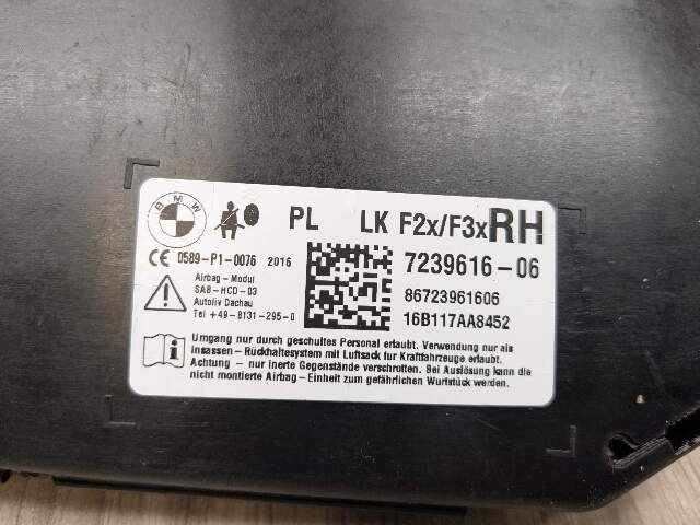 OEM BMW F22 F30 F32 F36 M2 M3 M4 Front Right Passenger Seat Airbag SRS