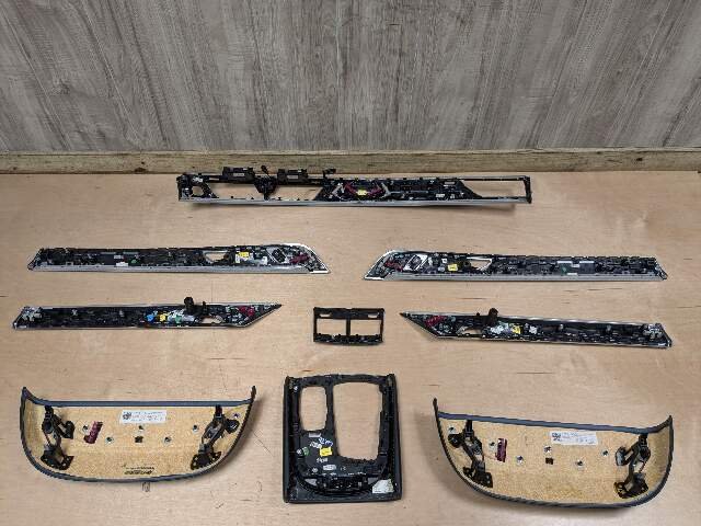 16-19 OEM BMW G12 750 Left Right Center Dash Interior Door Seat Panel Trim SET