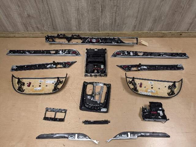 20-22 OEM BMW G12 750 Dash Doors Air Vent Wood Metal Effect Interior Trim SET