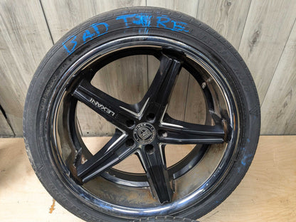 *NOTE* 15-19 LEXANI BMW F16 X6 Wheels Rims 22x9 ET15 5x120 Silver Black SET