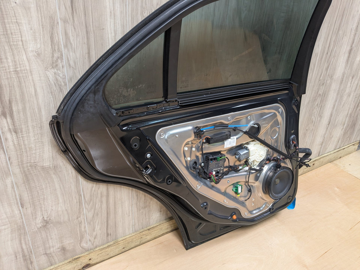 OEM Mercedes W212 E350 E400 E550 Rear Left Driver Door Shell Panel Black 197 (Obsidian black- Metallic finish)