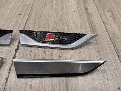 18-24 OEM Audi S5 Sportback Front Left Right Fender Emblem Black/Silver SET