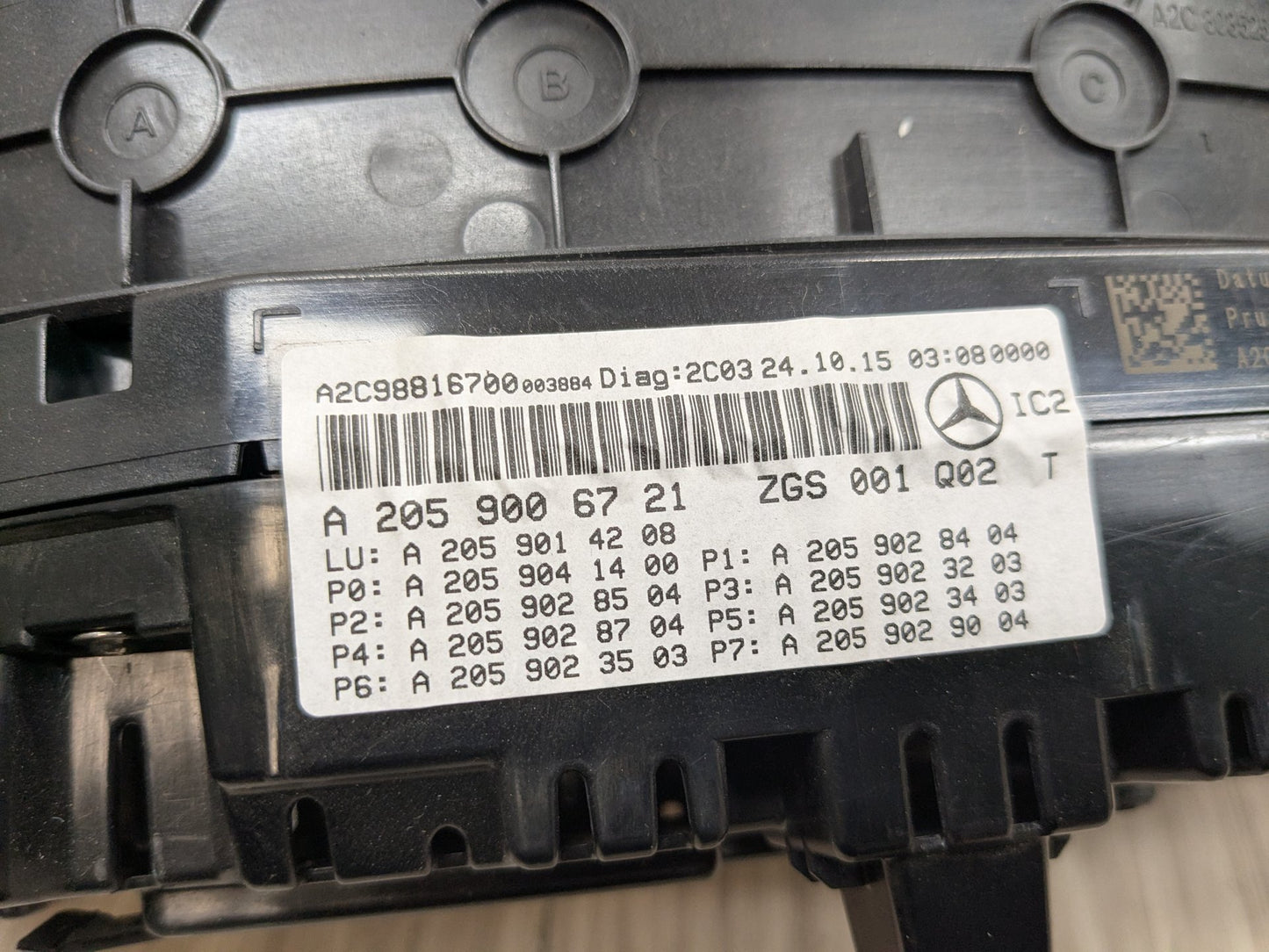 2015-2021 Mercedes-Benz C43 W205 Instrument Speedometer Guage Cluster A2059006721