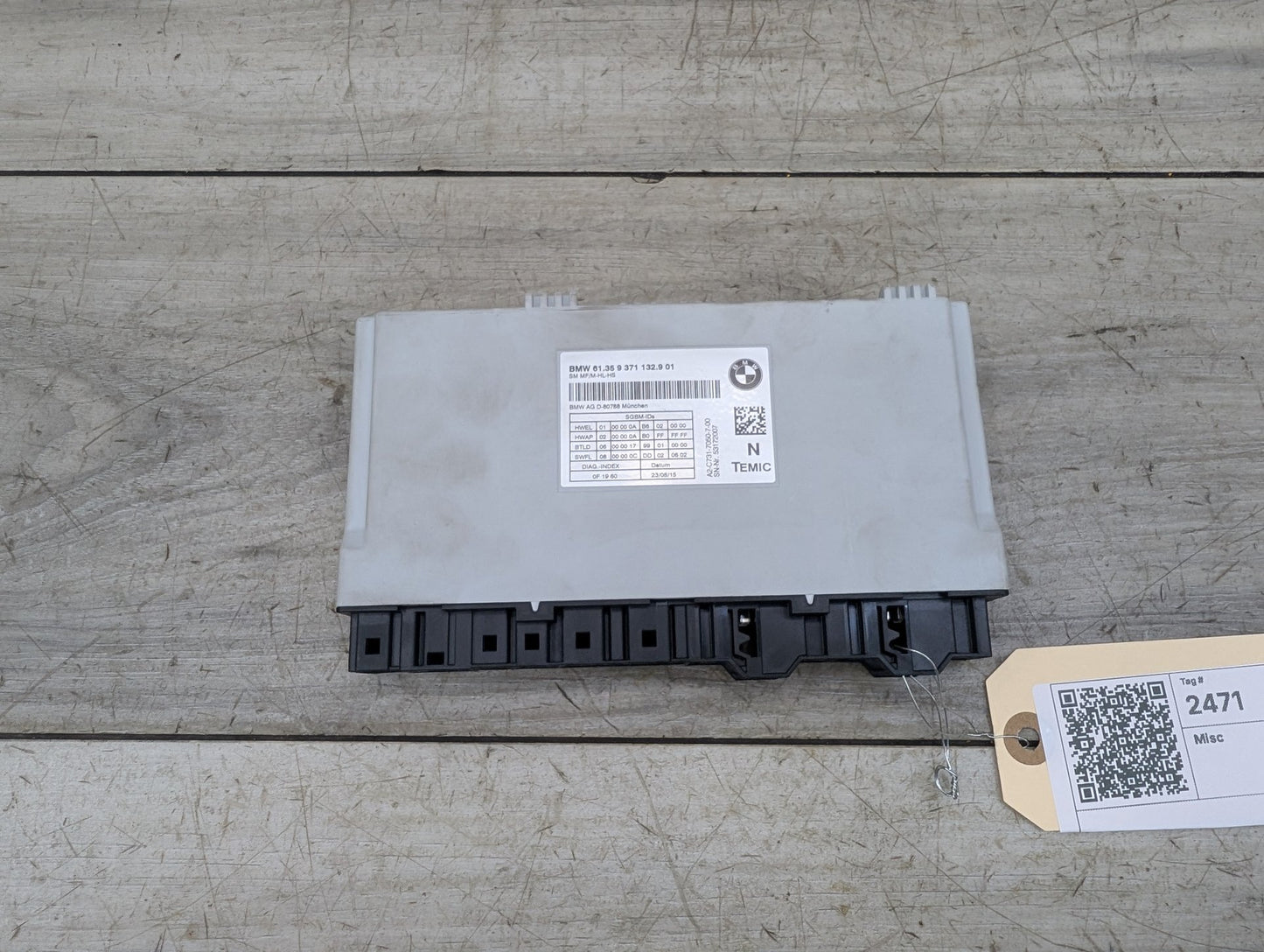 2014 - 2018 BMW X5 F15 Front Left or Right Seat Control Module 9371132 N63B