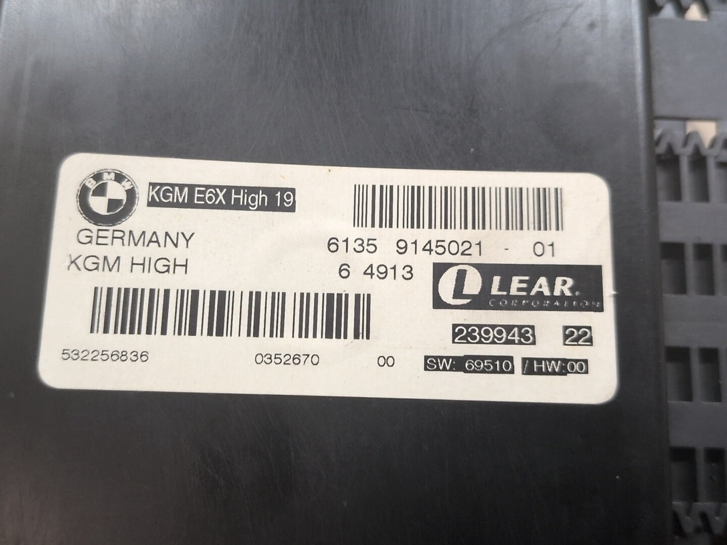 2004-2010 BMW M6 E64 Gateway Module 9145021 OEM