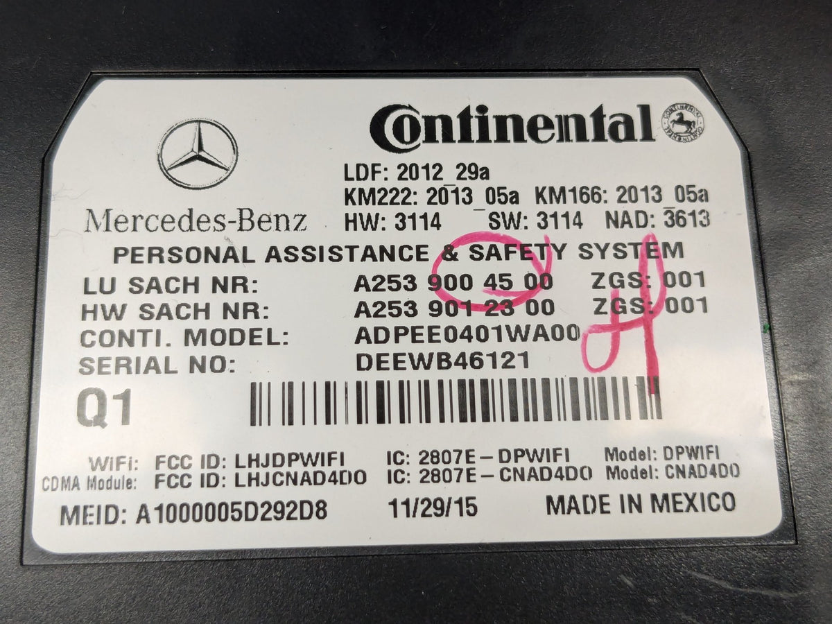 OEM Mercedes W205 C300 Communication Emergency Control Module