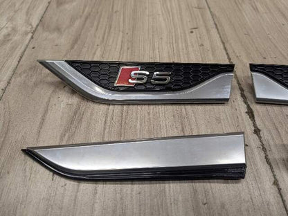 18-24 OEM Audi S5 Sportback Front Left Right Fender Emblem Black/Silver SET