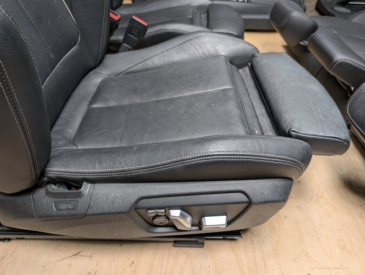 OEM BMW F30 Front Rear Interior SPORT Seats Door Panel SET Black Heated
