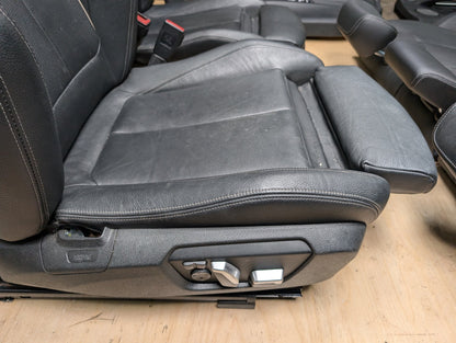 OEM BMW F30 Front Rear Interior SPORT Seats Door Panel SET Black Heated