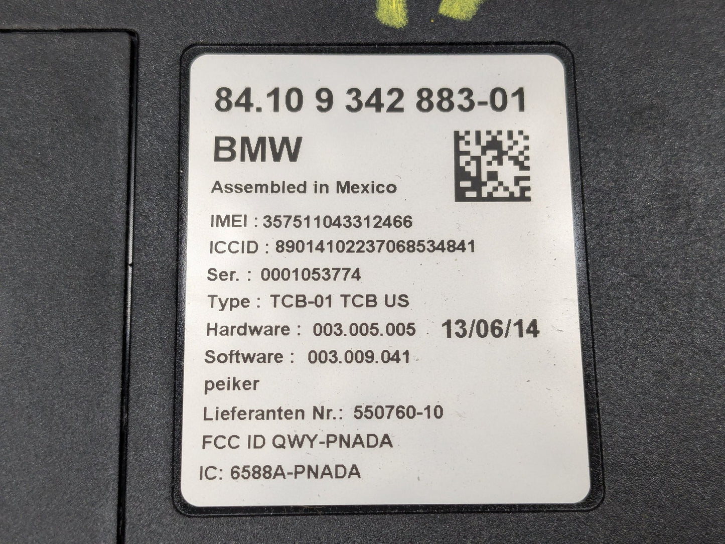 10-17 OEM BMW F10 F15 F30 F32 F80 F82 M3 M4 TCM Telematics Control Unit Module