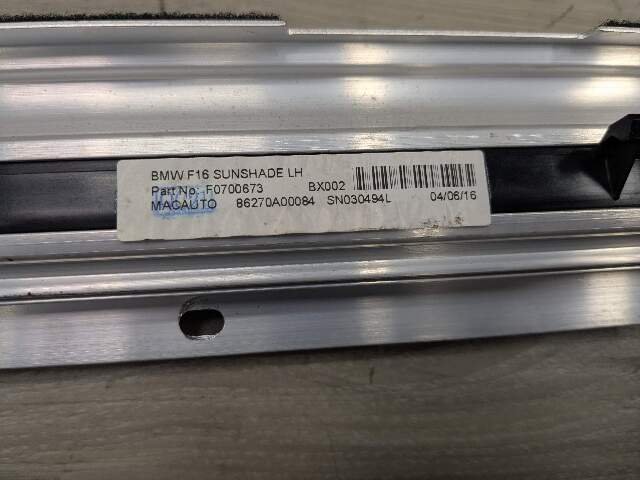 15-19 OEM BMW F16 F86 X6 REAR LEFT Driver Side Door Window Roller Sunshade Blind