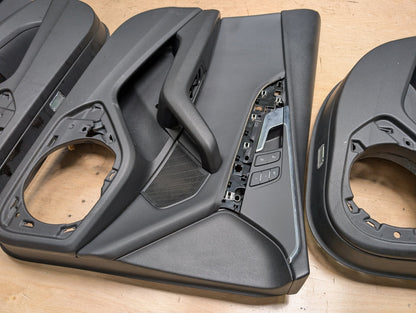 *17-19 OEM AUDI B9 A4 Front Rear Interior Door Panels Black SET Ambient Lighting