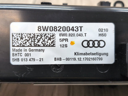2018-2023 Audi S4 B9 Front AC Heater Climate Control Switch 8W0820043T