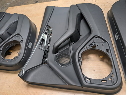 *17-19 OEM AUDI B9 A4 Front Rear Interior Door Panels Black SET Ambient Lighting