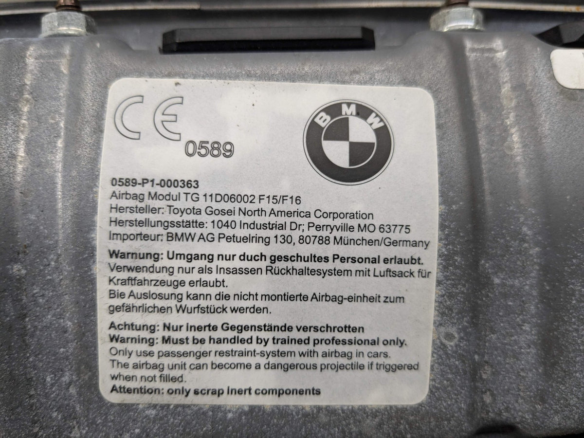 OEM BMW F15 F16 F85 F86 X5 Front Right Passsenger Knee Lower Dash Airbag Black