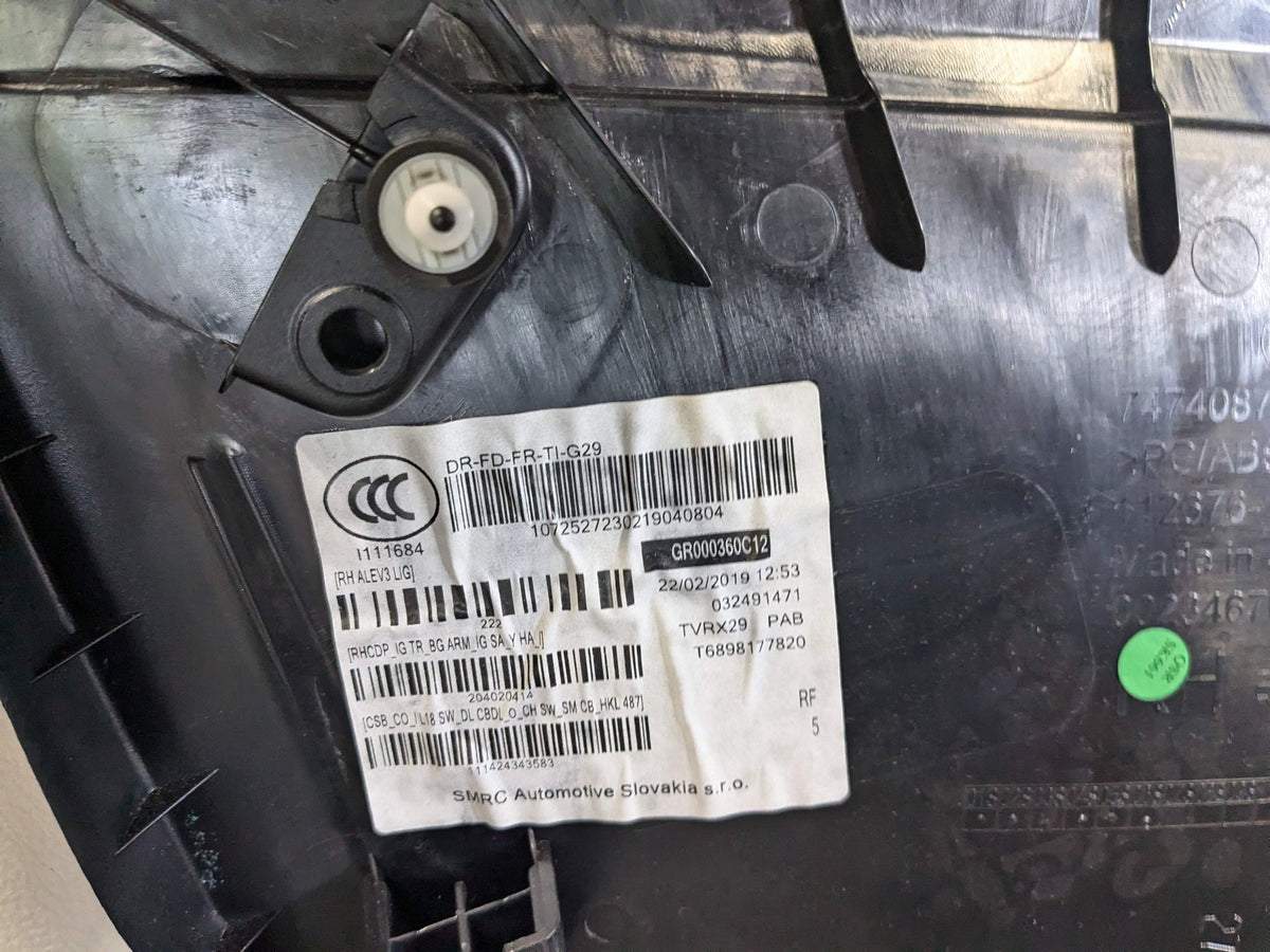 2020 BMW Z4 G29- Front Right Passenger Interior Door Panel Card