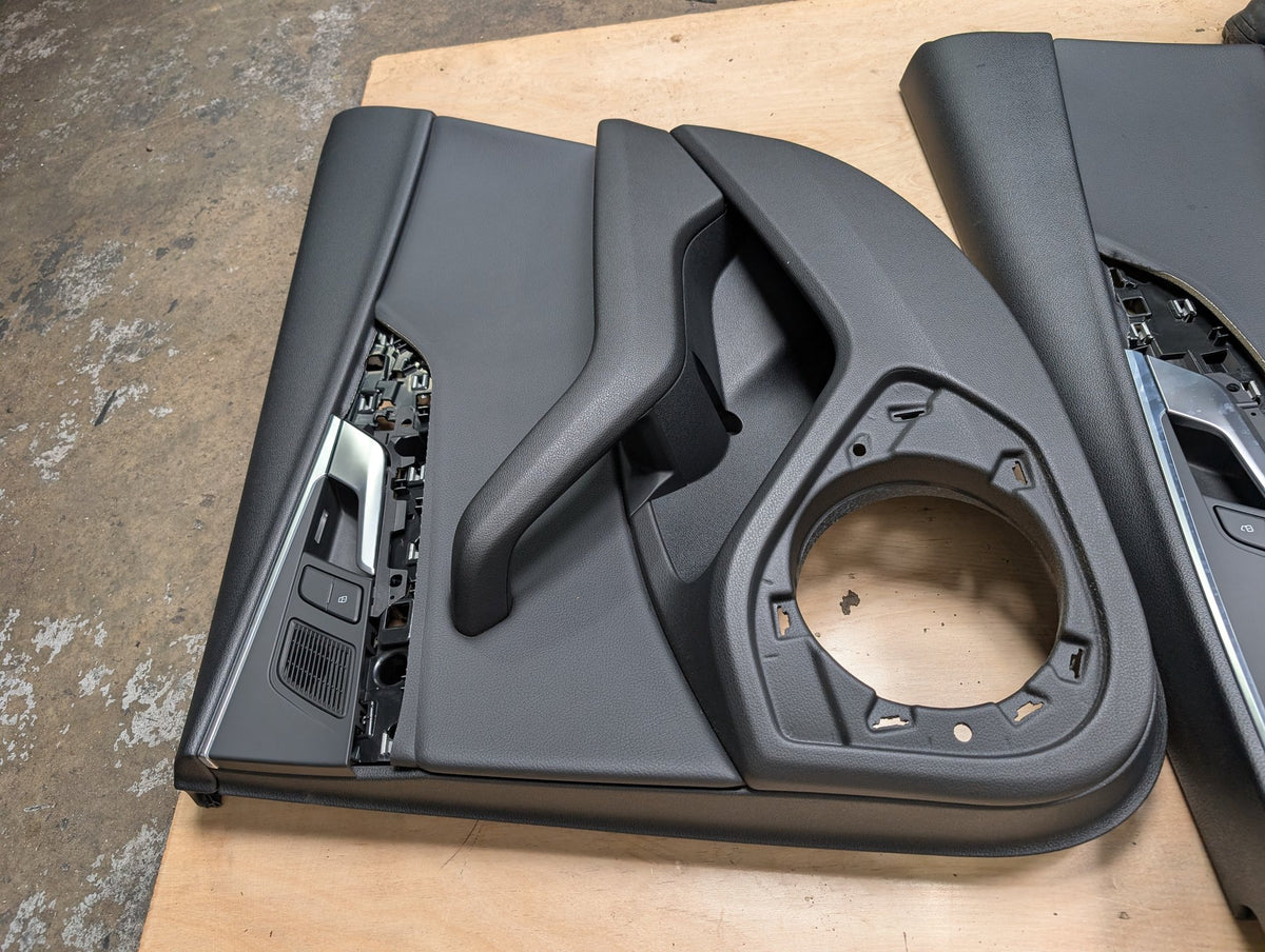*17-19 OEM AUDI B9 A4 Front Rear Interior Door Panels Black SET Ambient Lighting