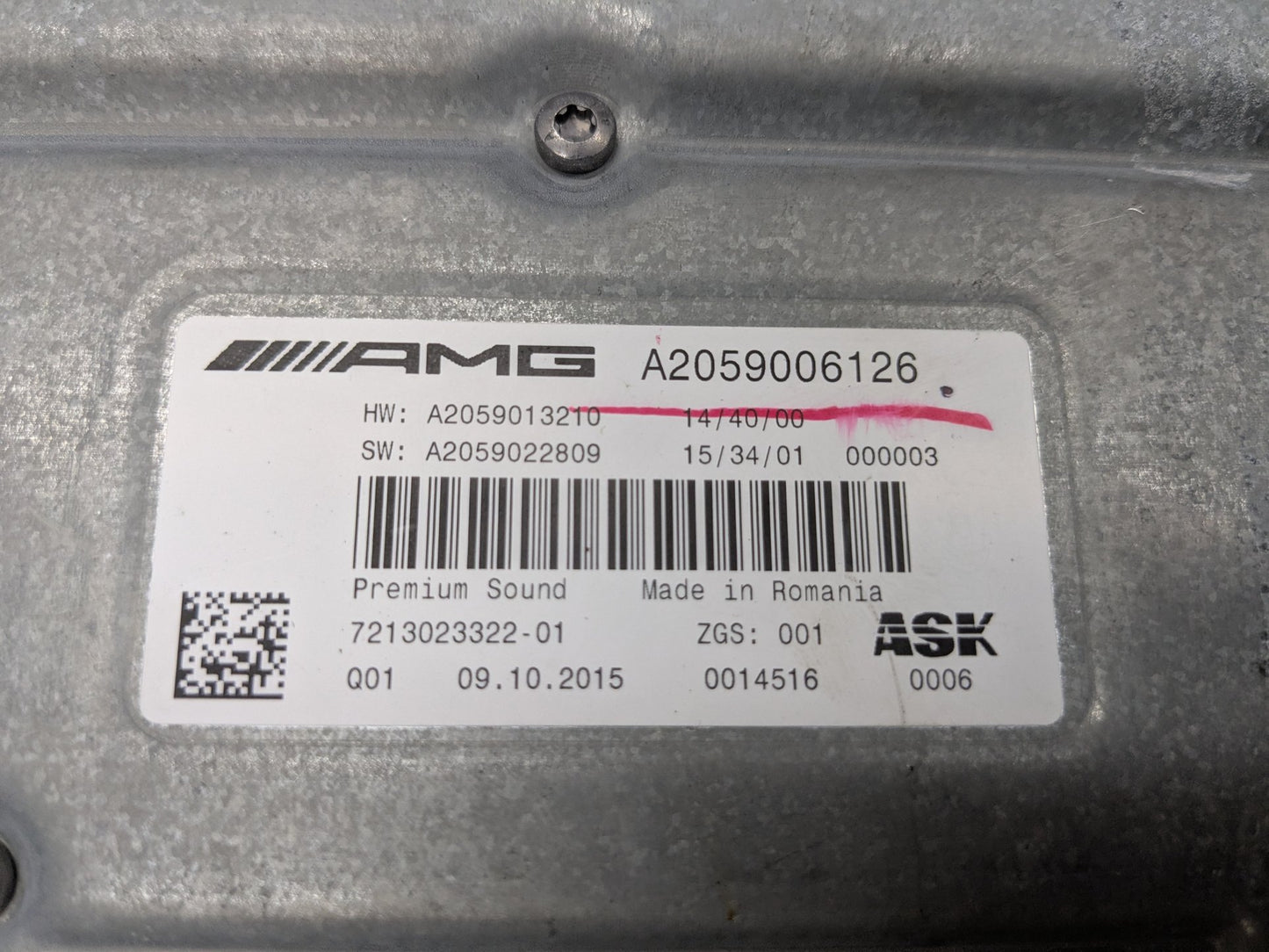 2015-2021 Mercedes-Benz C43 W205 Stereo Audio Amp Amplifier A2059013210