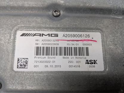 2015-2021 Mercedes-Benz C43 W205 Stereo Audio Amp Amplifier A2059013210