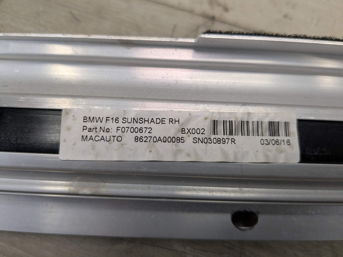 15-19 OEM BMW F16 F86 X6 REAR Right Passenger Door Window Roller Sunshade Blind